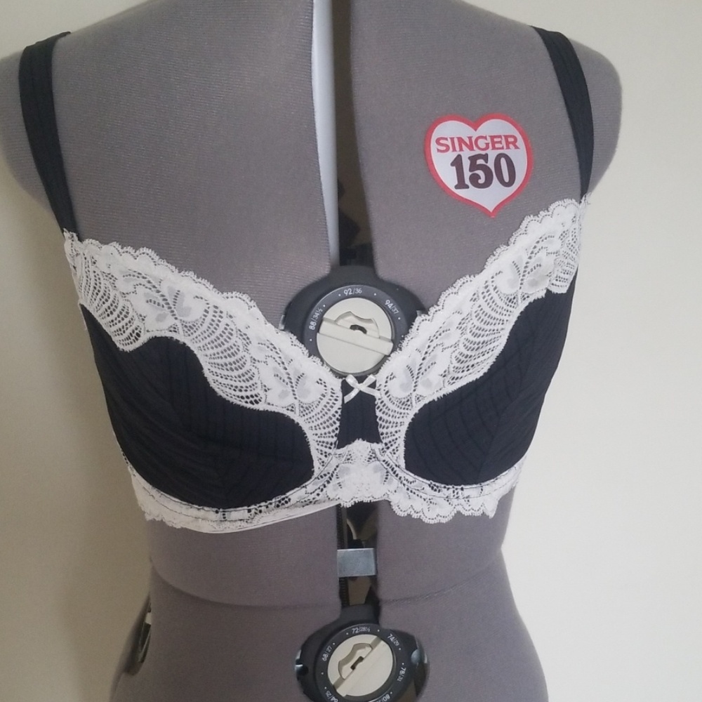 Black and White Lace Bra